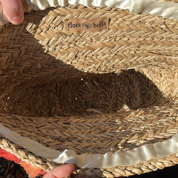 Flora Bella Straw Bag w/ orange & tangerine Fringe. So fun. Gently used. - Picture 6 of 7